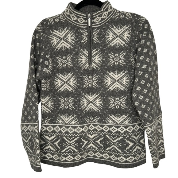 Deane & White Vintage Lambs Wool Blend Nordic Fair Isle Style Sweater Sz M - Picture 1 of 11